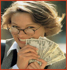 attractive woman holding one hundred and twenty us dollars