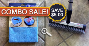 Tile Brush Cleaning Pad Combo